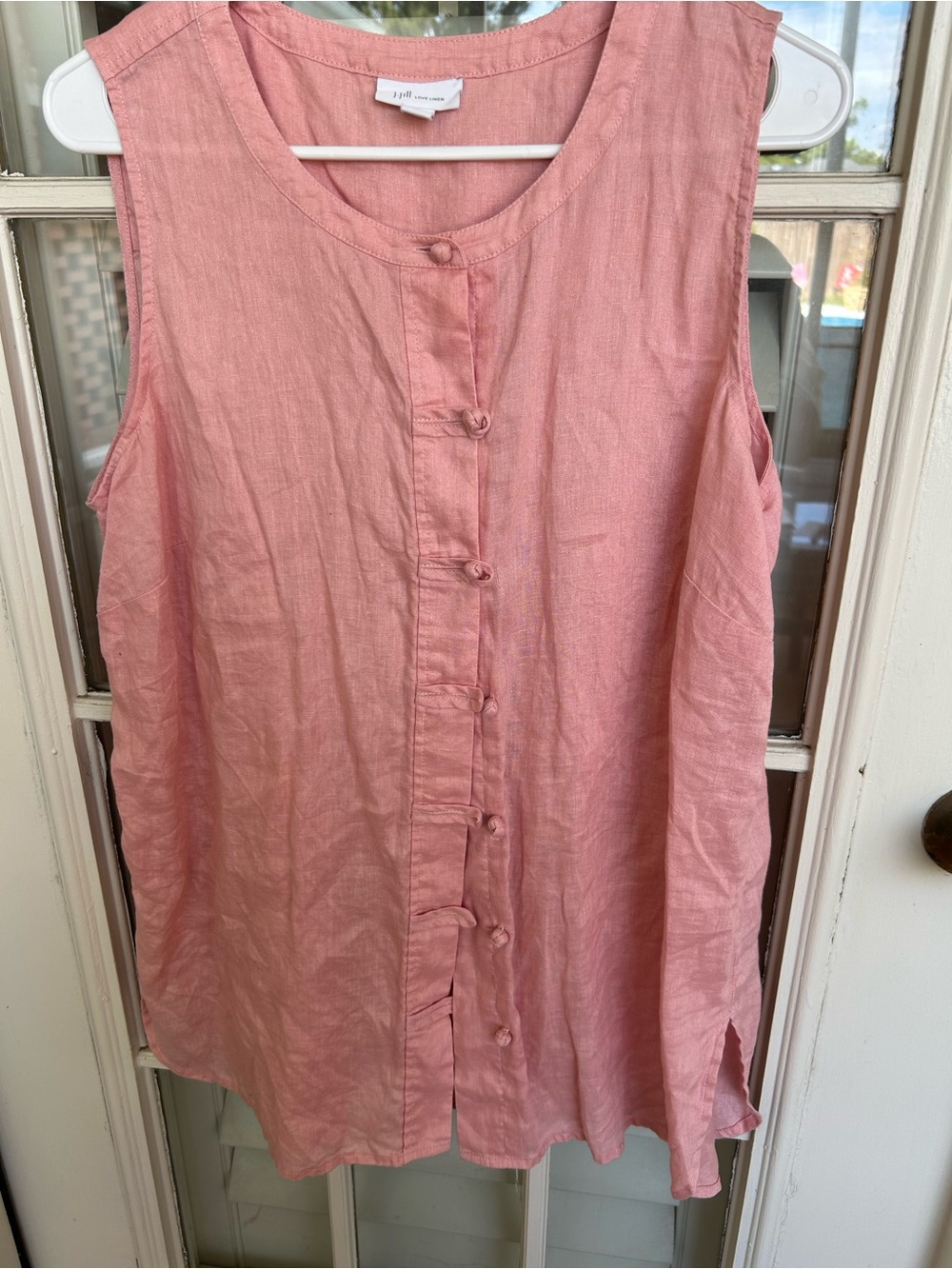 J. Jill Dusty Rose Button-Front Sleeveless Tank